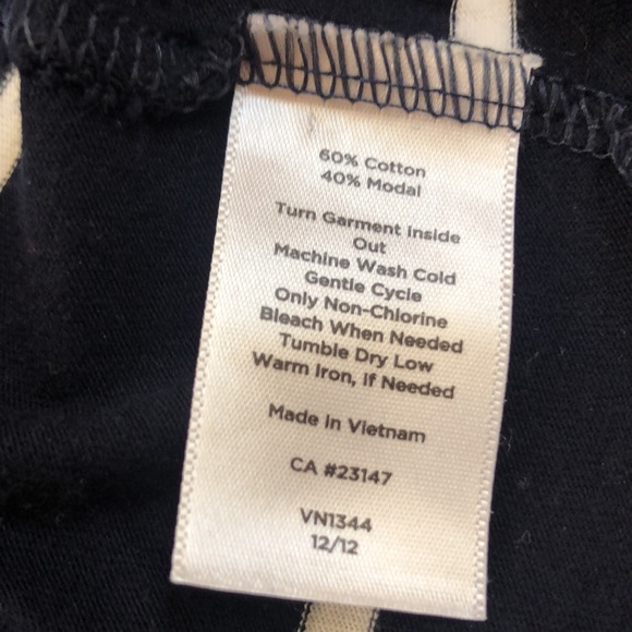 Talbots Navy White Striped Tee - Picture 6 of 7